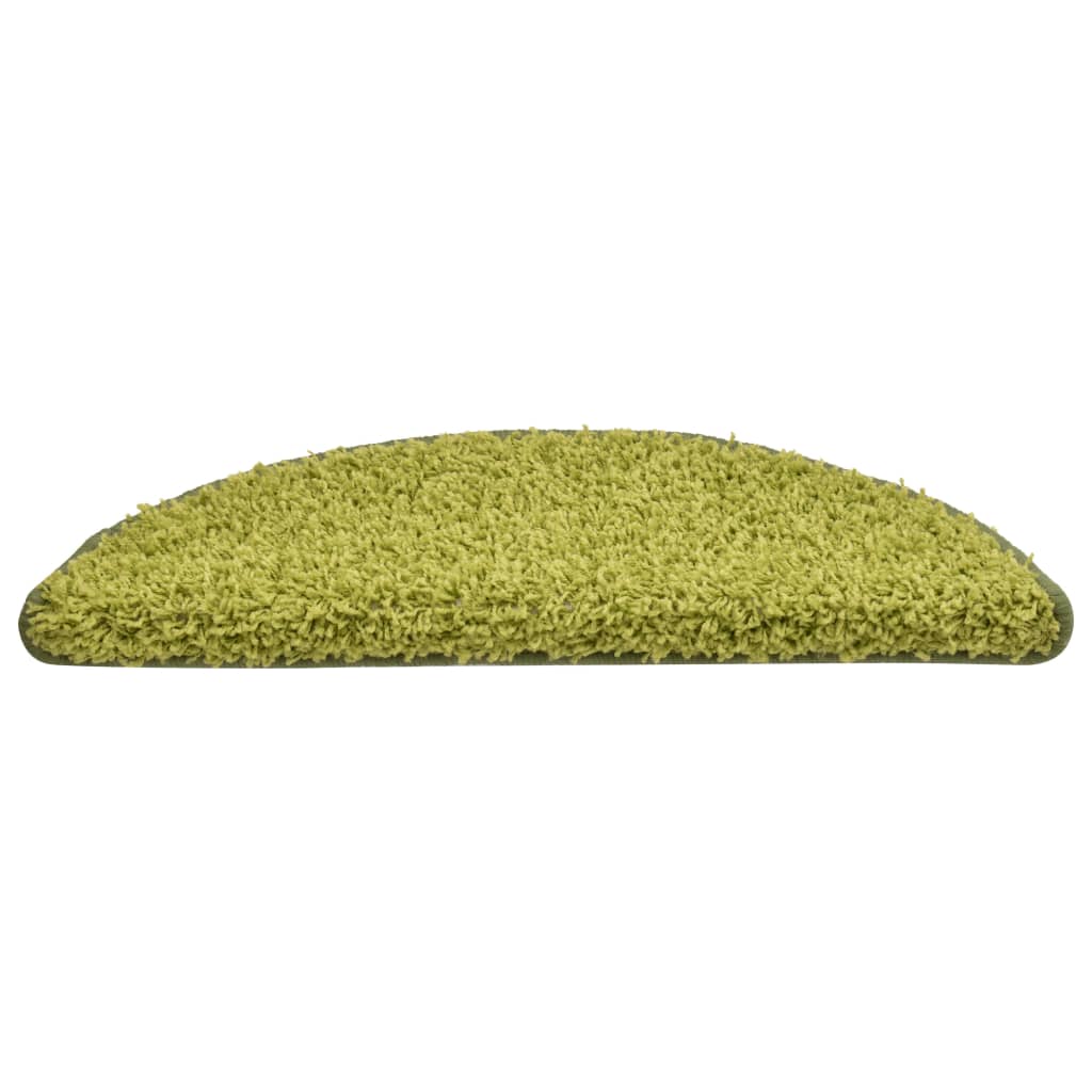 Tappetini per scale 15 pz 56x17x3 cm Verde Semicircolari