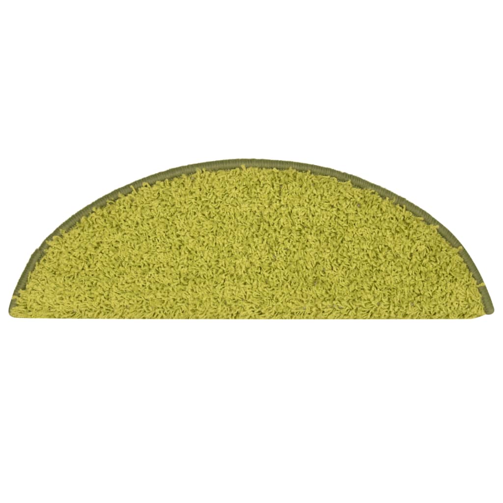 Tappetini per scale 15 pz 56x17x3 cm Verde Semicircolari