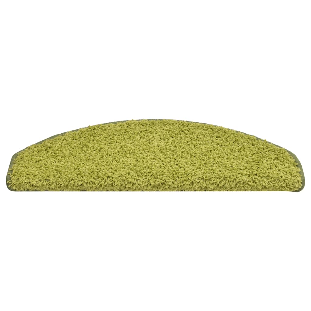 Tappetini per scale 15 pz 65x21x4 cm Verde Semicircolari Grandi