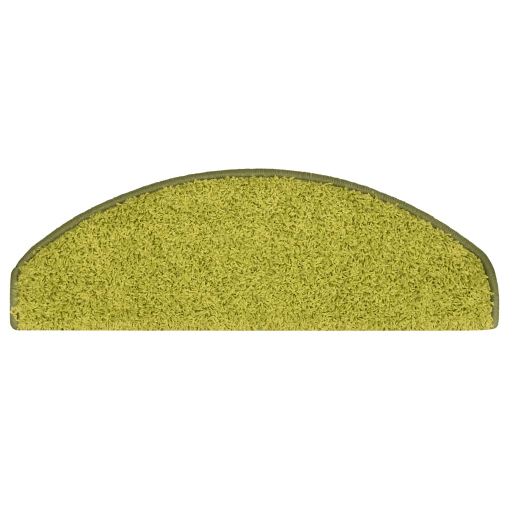 Tappetini per scale 15 pz 65x21x4 cm Verde Semicircolari Grandi