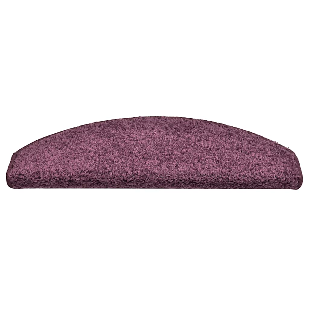 Tappetini per scale 15 pz 65x21x4 cm Viola scuro Semicircolari Grandi