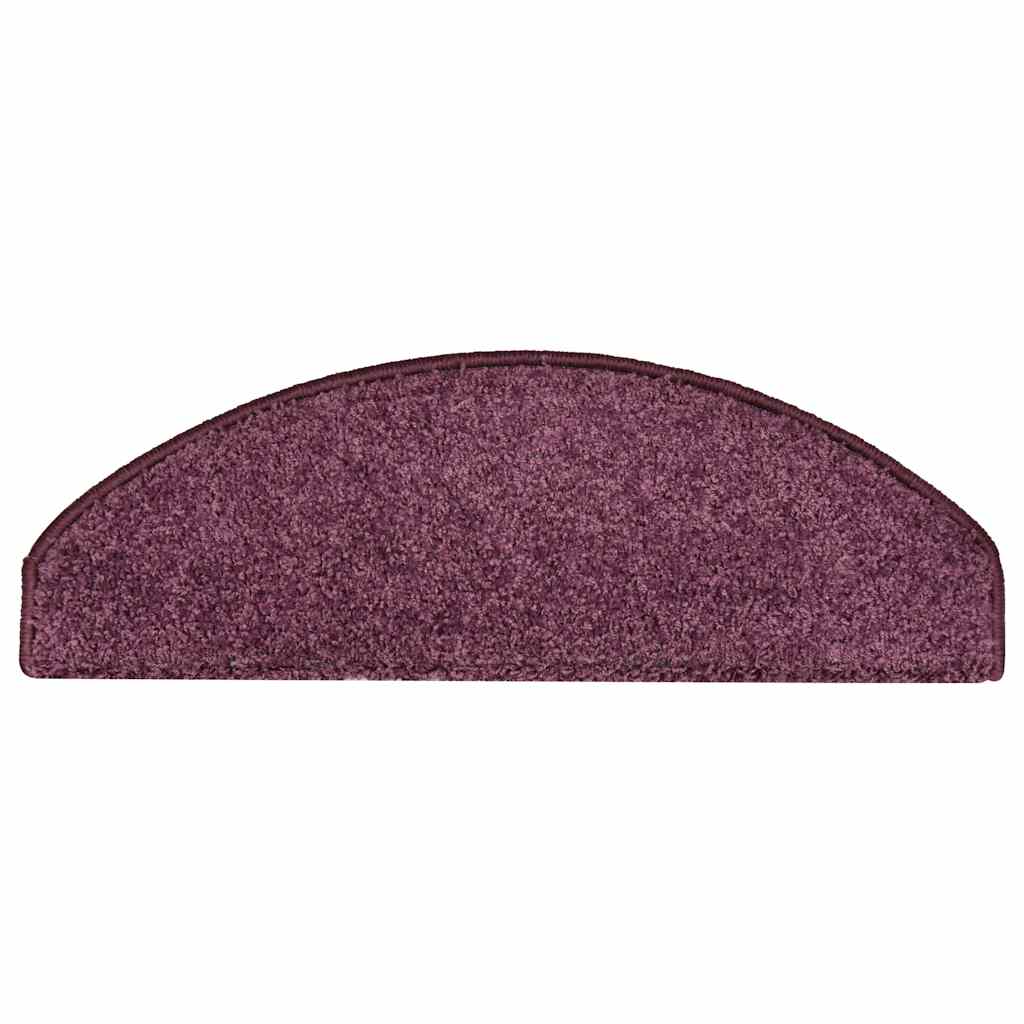 Tappetini per scale 15 pz 65x21x4 cm Viola scuro Semicircolari Grandi