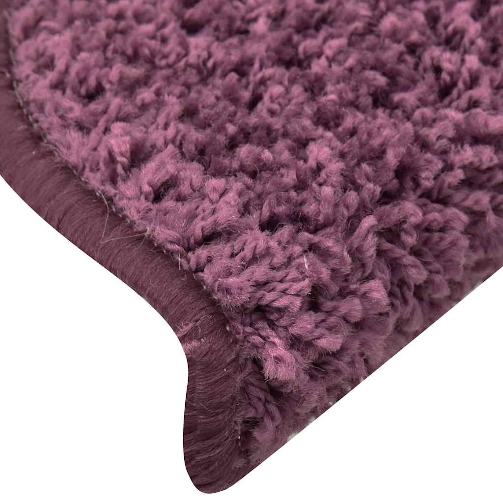 Tappetini per scale 15 pz 65x21x4 cm Viola scuro Semicircolari Grandi