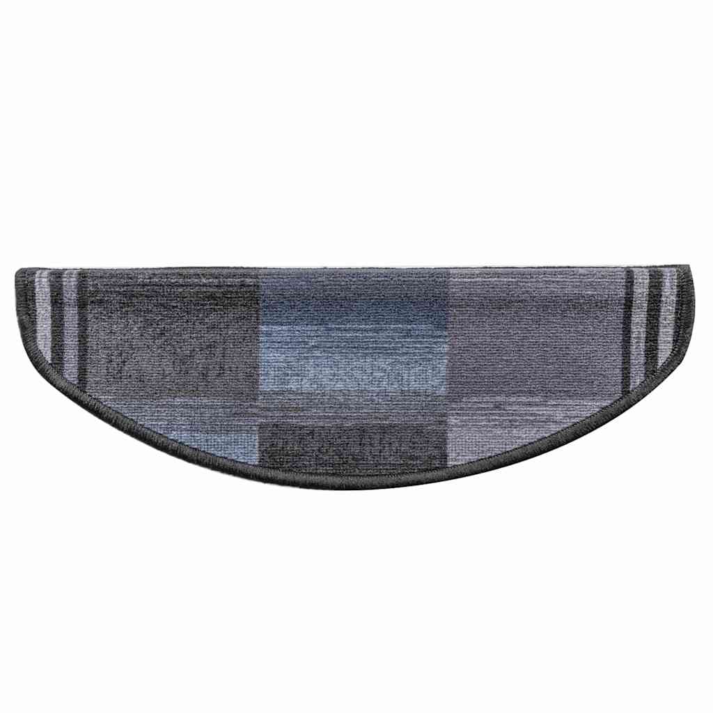 Tappetini Autoadesivi per Scale 15 pz Nero e Grigio 65x21x4 cm