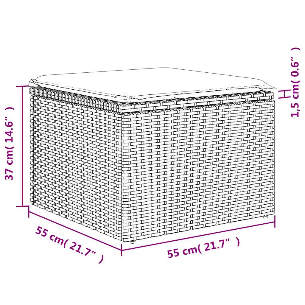 Set Divani da Giardino 6 pz Nero in Polyrattan