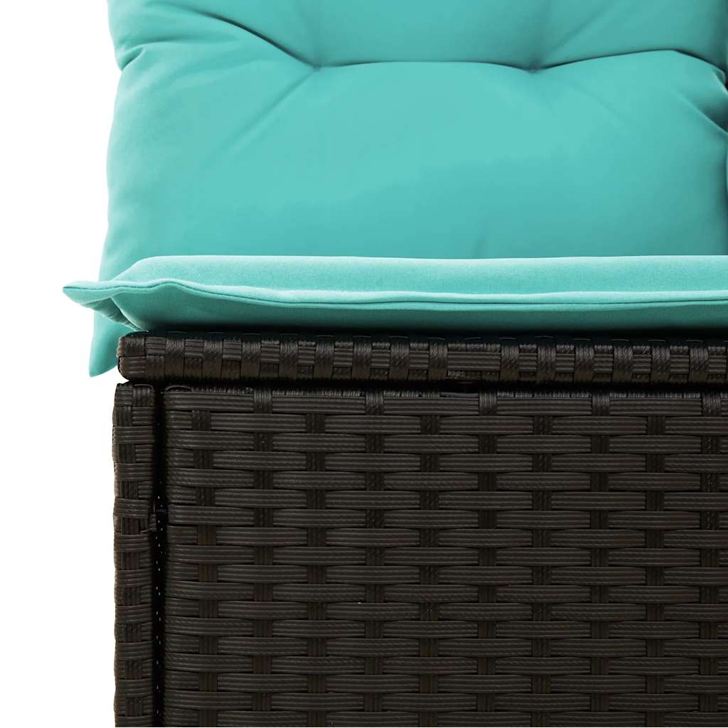 Set Divani da Giardino 6 pz Nero in Polyrattan