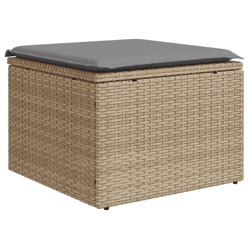 Set Divano da Giardino 6 pz con Cuscini Beige Misto Polyrattan