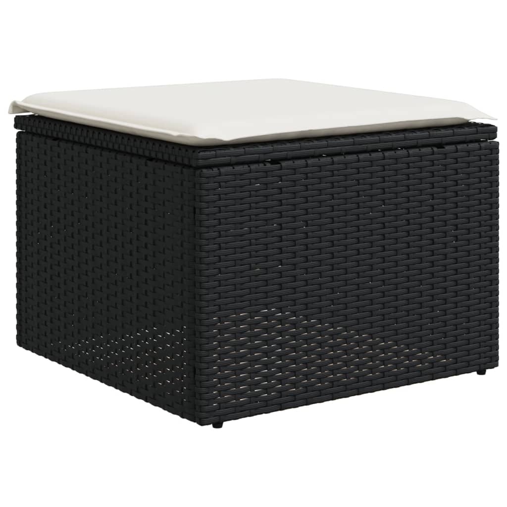 Salotto da giardino 6 pz nero in polyrattan con cuscini sfoderabili 2