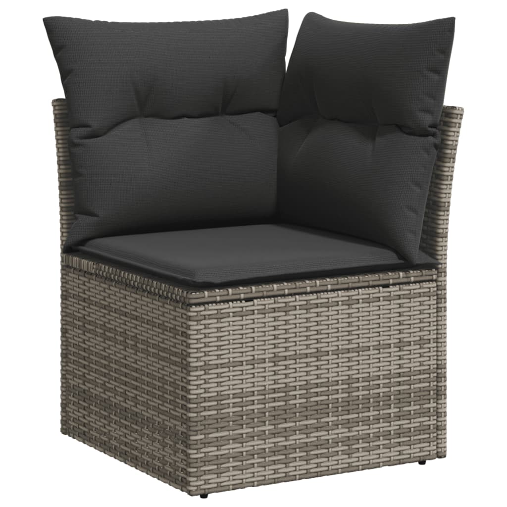 Set Salotto da Giardino 7 pz in Polyrattan Grigio