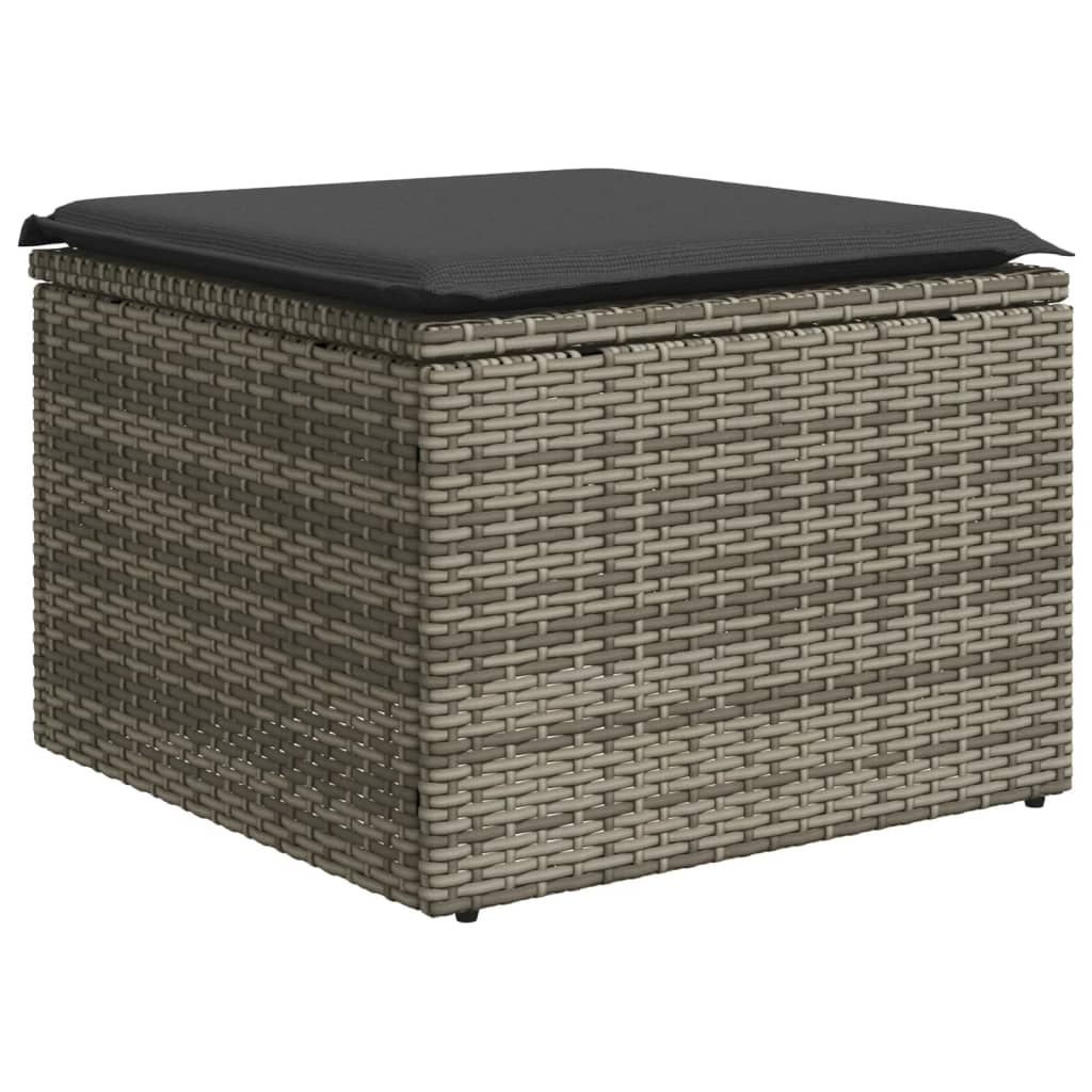 Set Salotto da Giardino 7 pz in Polyrattan Grigio