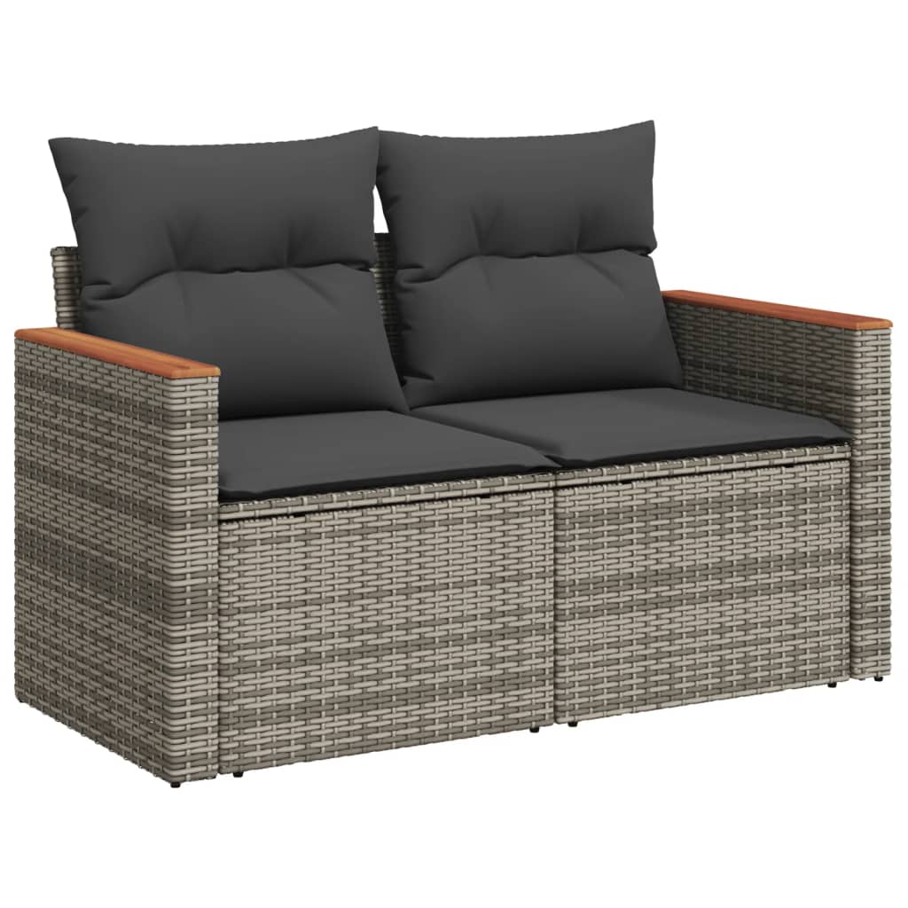 Set Divano da Giardino 7 pz Grigio in Polyrattan