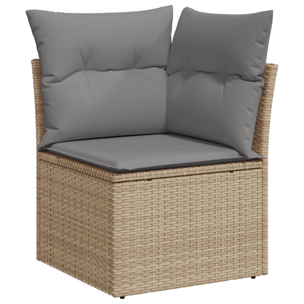 Set divano da giardino 6 pz beige in rattan PE e cuscini