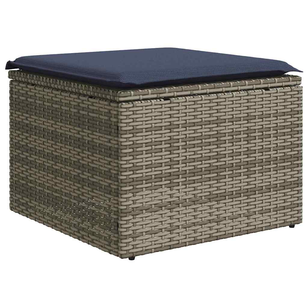 Set Divani da Giardino 6 pz con Cuscini Grigio in Polyrattan