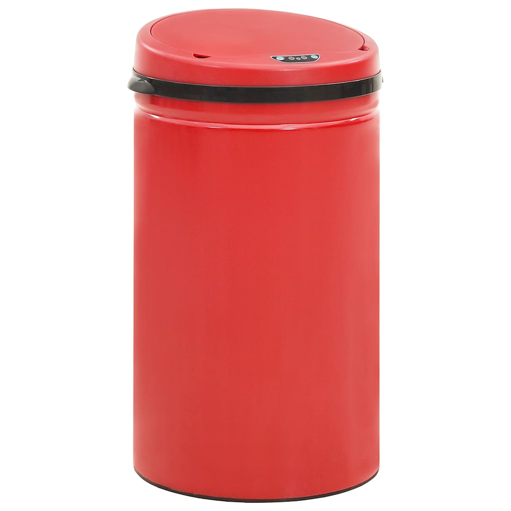 Pattumiera Automatica con Sensore 50L Acciaio al Carbonio Rosso