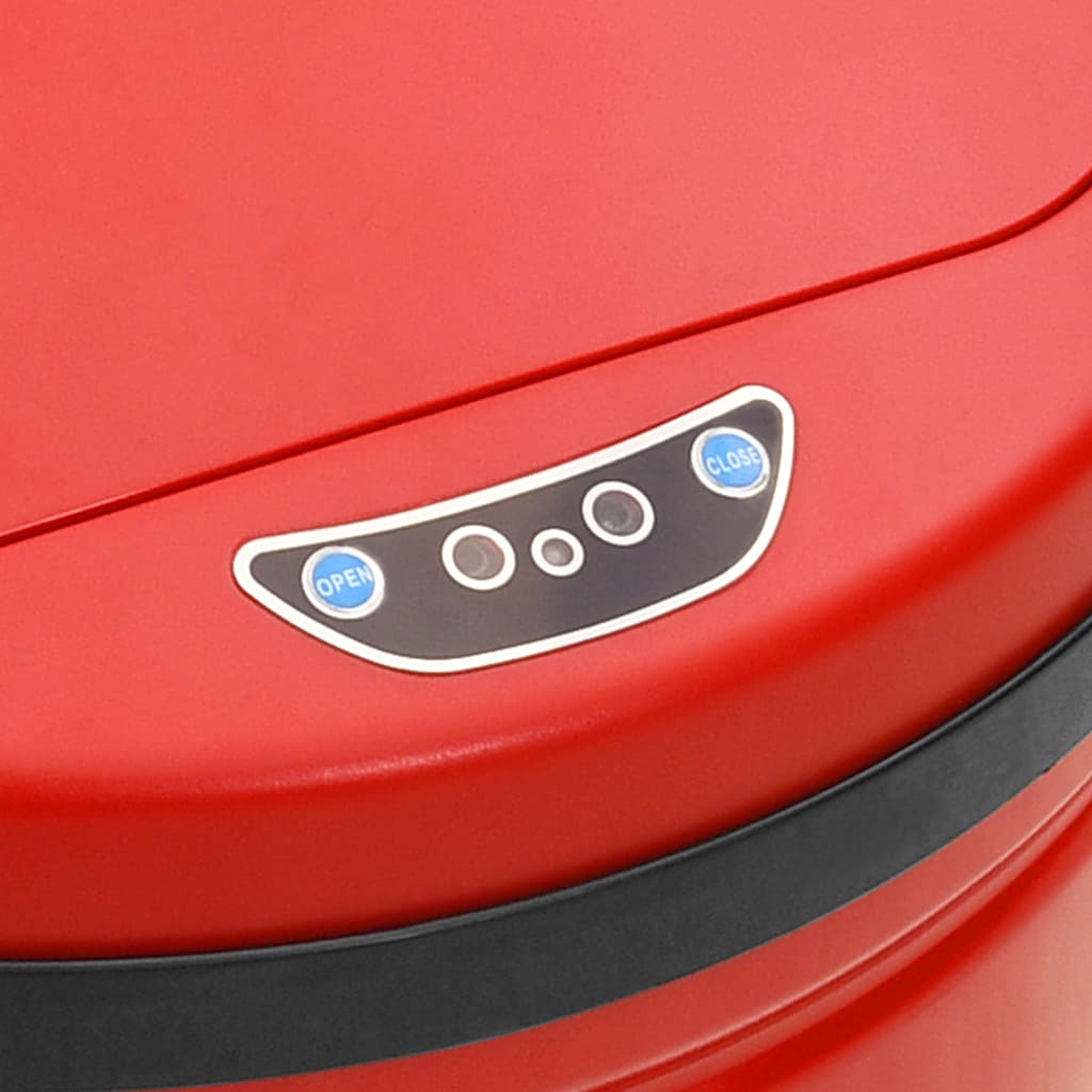 Pattumiera Automatica con Sensore 50L Acciaio al Carbonio Rosso