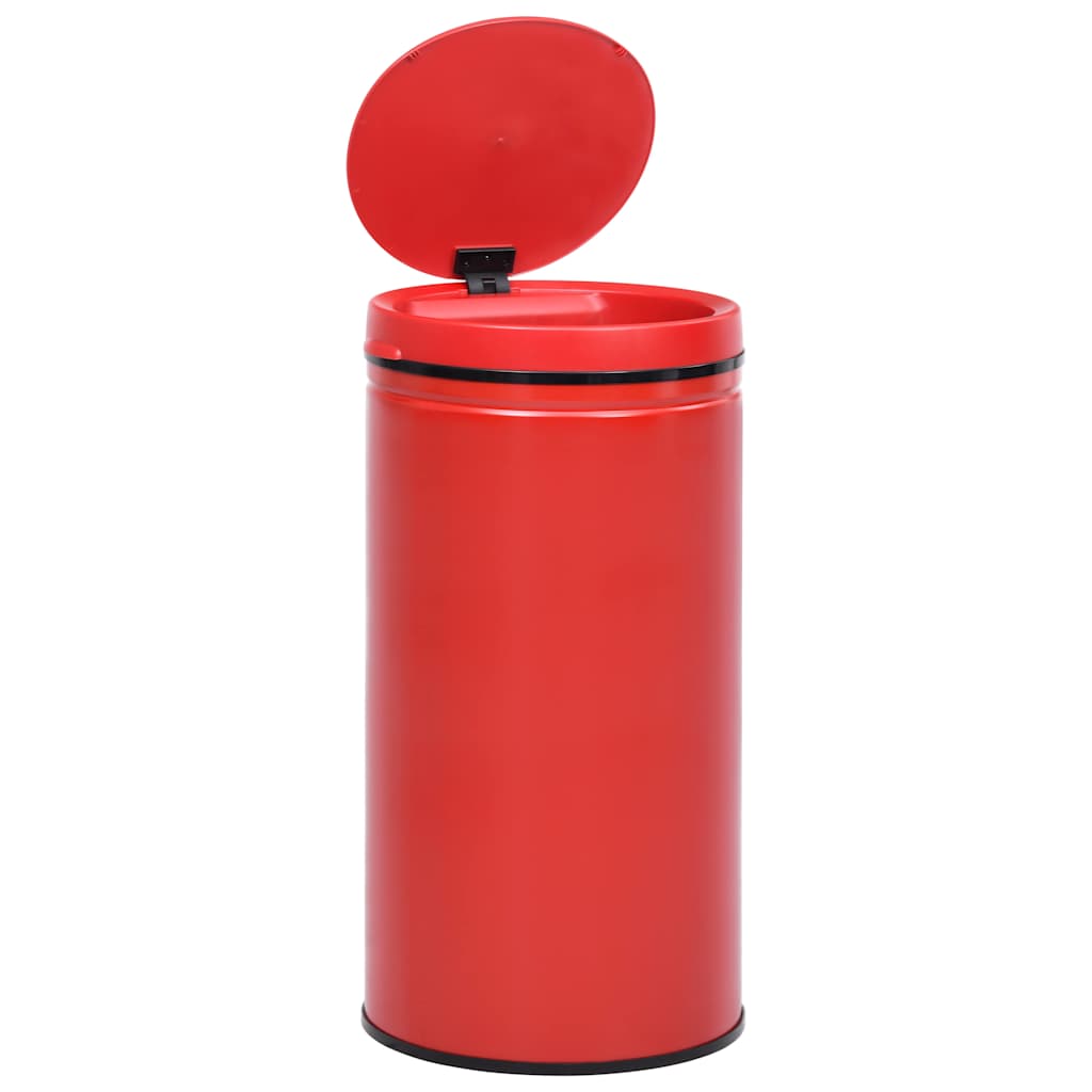 Pattumiera Automatica con Sensore 60L Acciaio al Carbonio Rosso