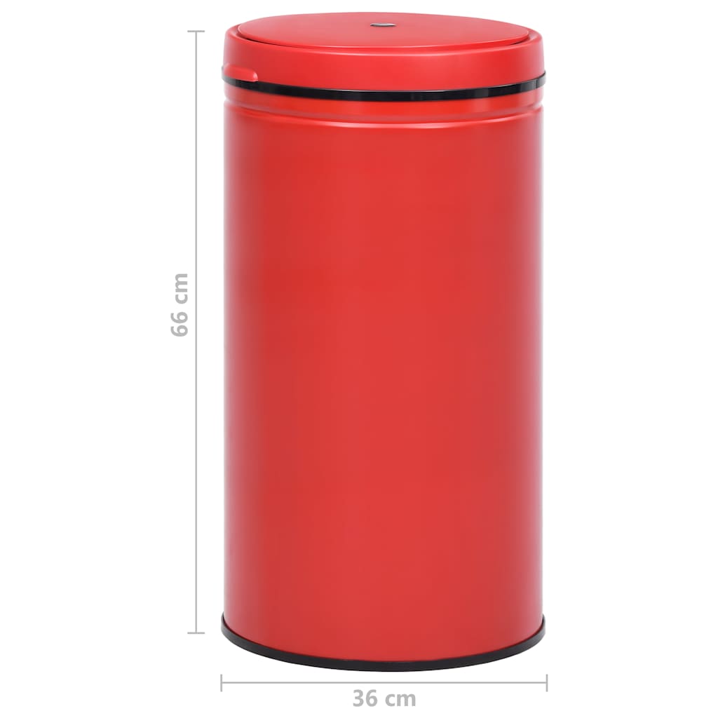 Pattumiera Automatica con Sensore 60L Acciaio al Carbonio Rosso