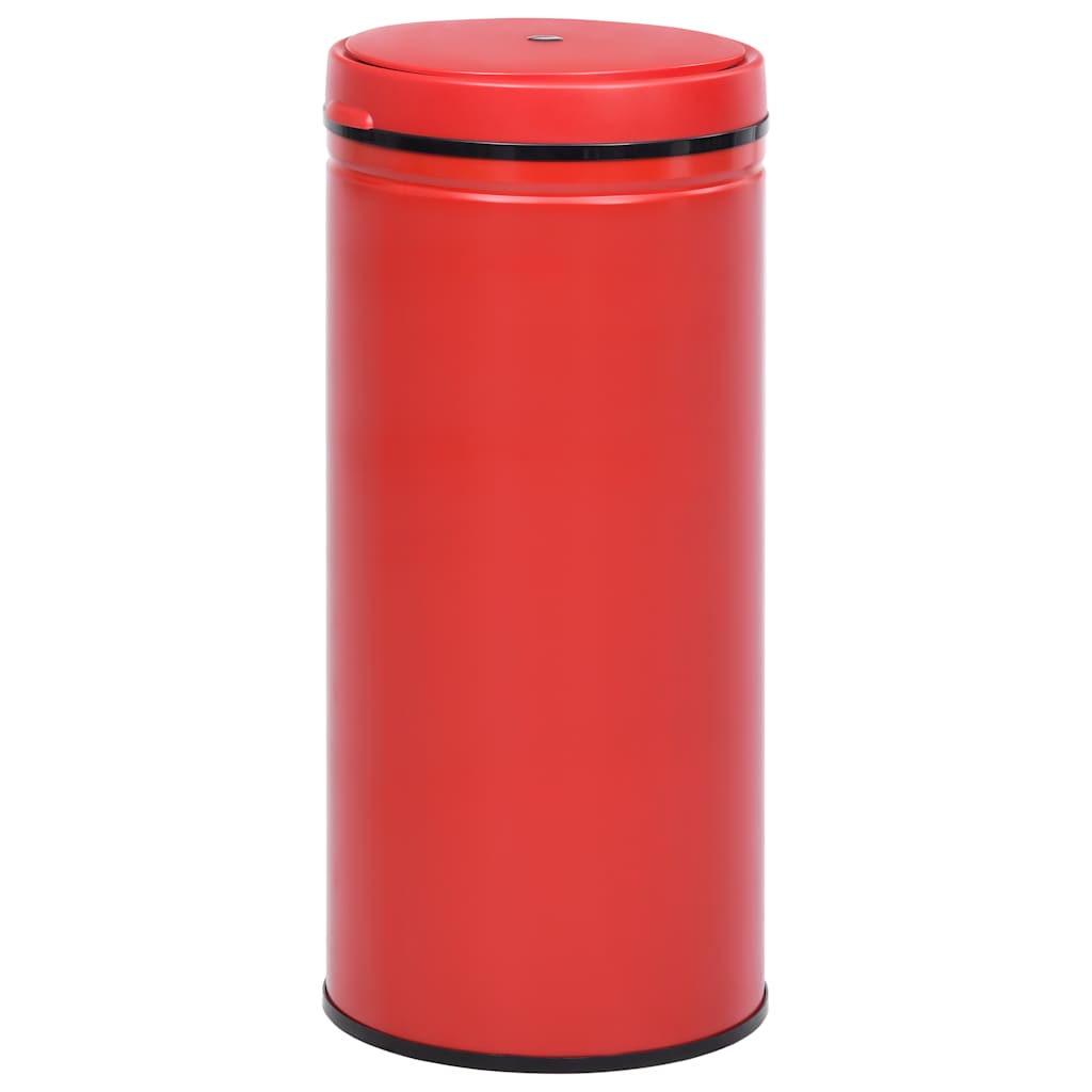 Pattumiera Automatica con Sensore 80L Acciaio al Carbonio Rosso