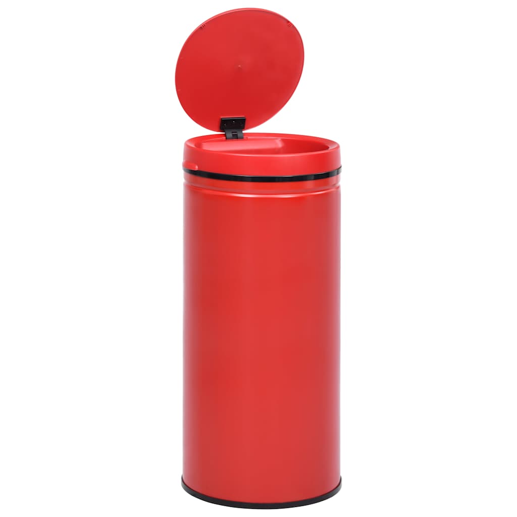 Pattumiera Automatica con Sensore 80L Acciaio al Carbonio Rosso