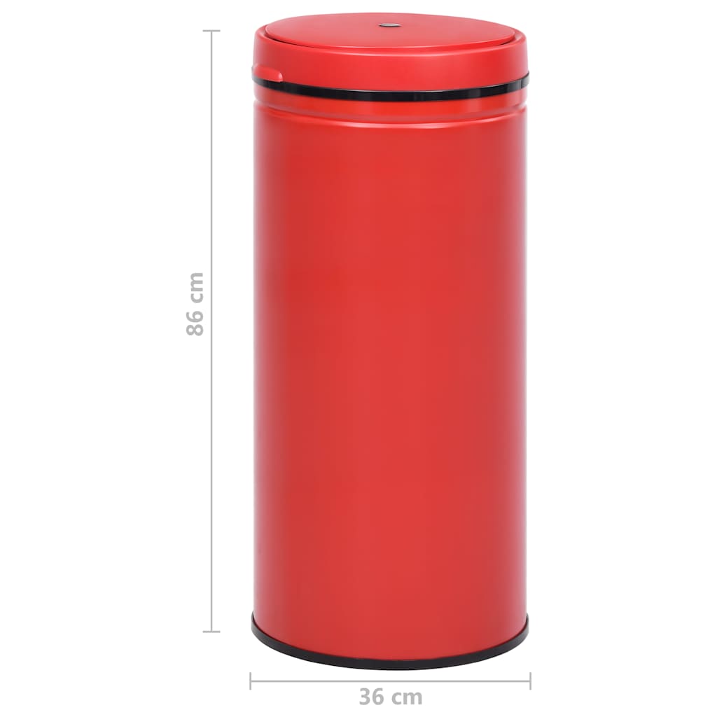 Pattumiera Automatica con Sensore 80L Acciaio al Carbonio Rosso