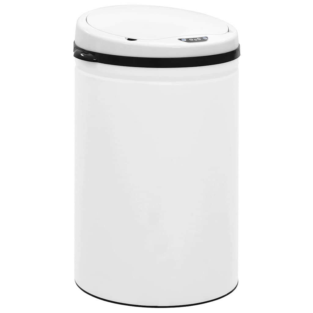 Pattumiera Automatica e Sensore 30 L Acciaio al Carbonio Bianco
