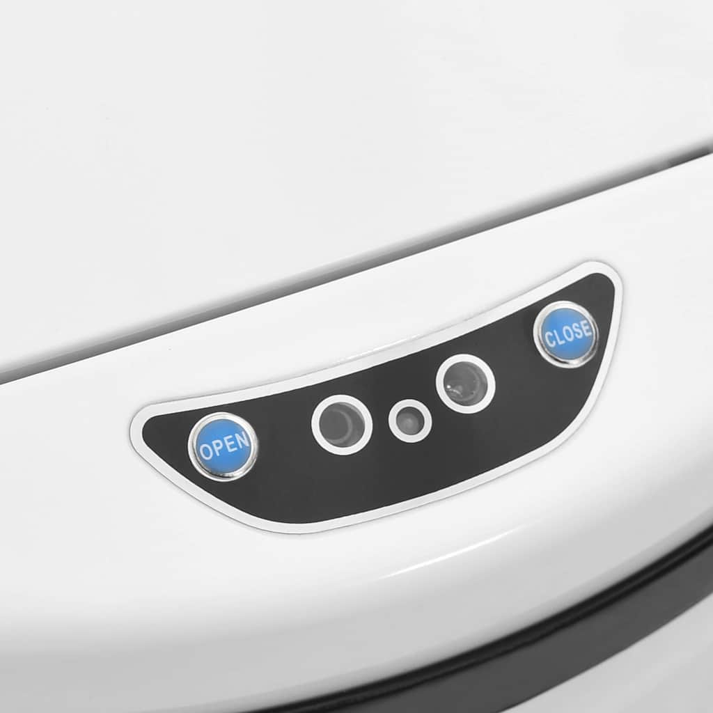 Pattumiera Automatica e Sensore 30 L Acciaio al Carbonio Bianco