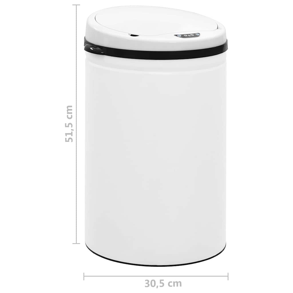 Pattumiera Automatica e Sensore 30 L Acciaio al Carbonio Bianco