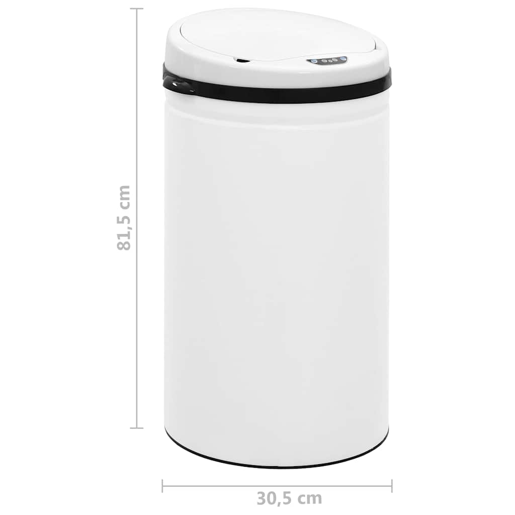 Pattumiera Automatica e Sensore 50 L Acciaio al Carbonio Bianco