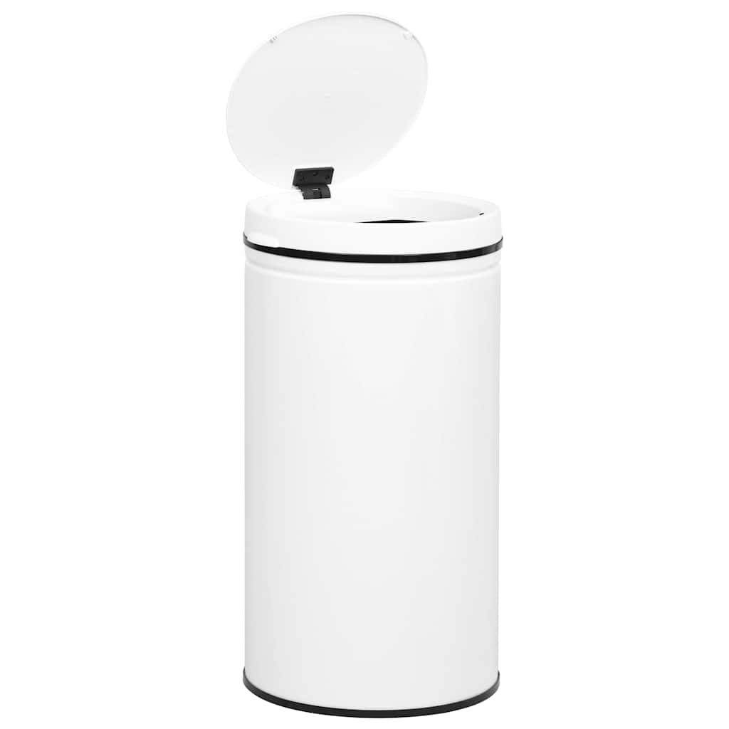 Pattumiera Automatica e Sensore 60 L Acciaio al Carbonio Bianco
