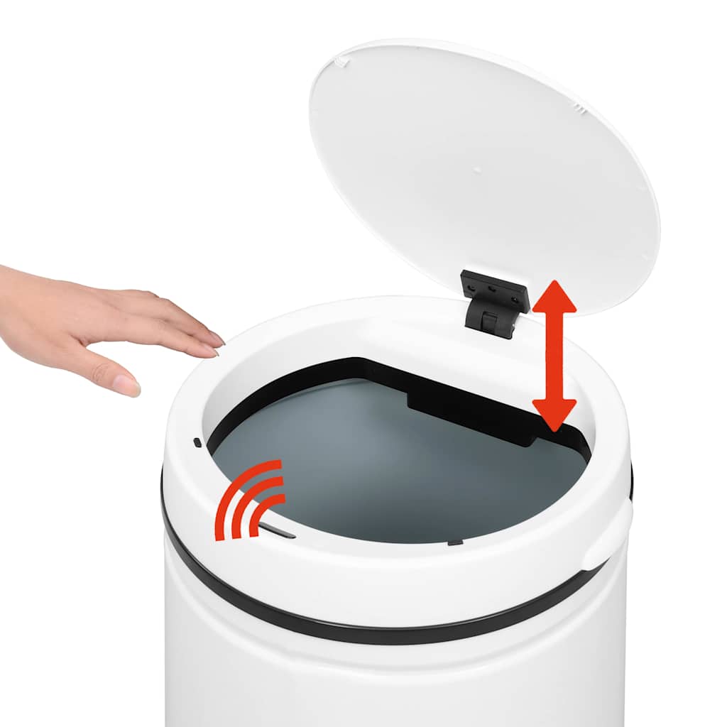 Pattumiera Automatica e Sensore 70 L Acciaio al Carbonio Bianco