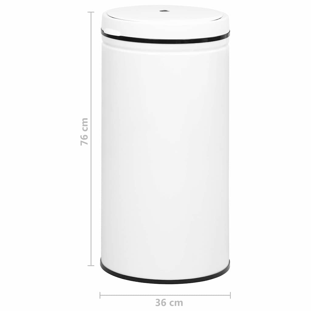 Pattumiera Automatica e Sensore 70 L Acciaio al Carbonio Bianco