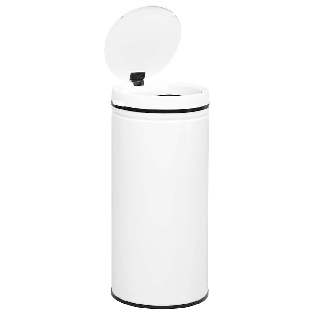 Pattumiera Automatica e Sensore 80 L Acciaio al Carbonio Bianco