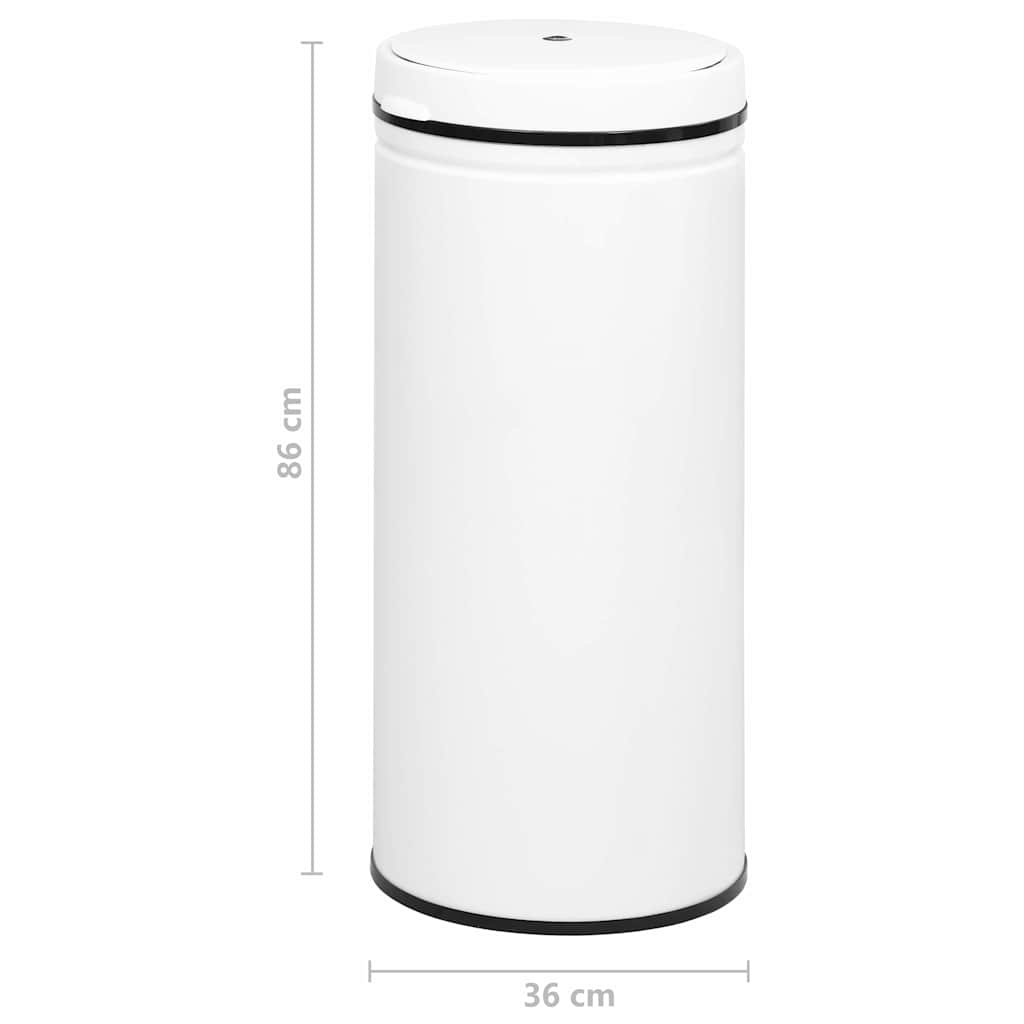 Pattumiera Automatica e Sensore 80 L Acciaio al Carbonio Bianco