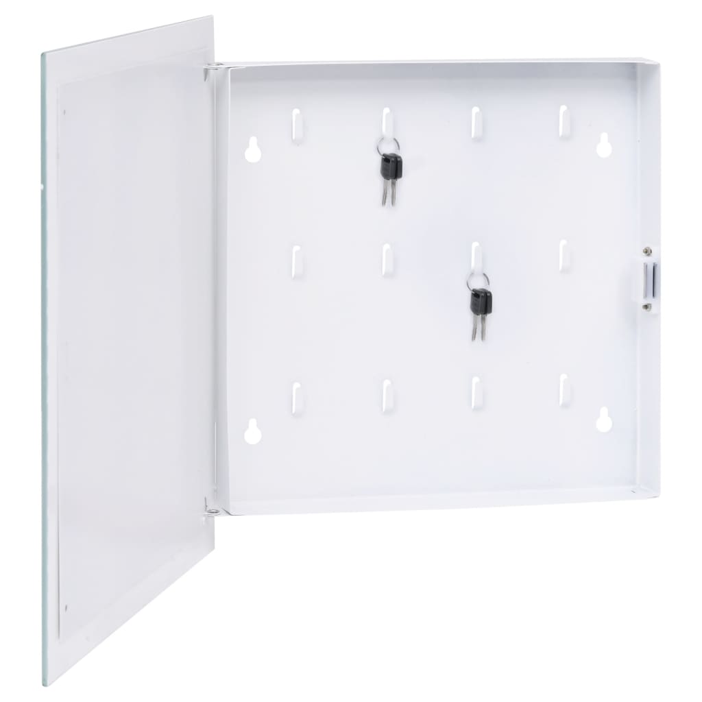 Cassetta Portachiavi con Lavagna Magnetica Bianca 35x35x4 cm