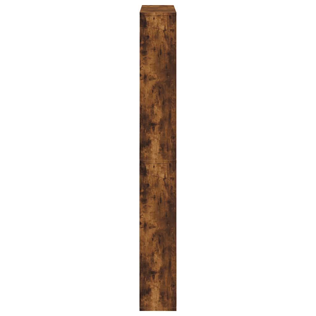 Scarpiera con Specchio a 4 Livelli Rovere Fumo 63x17x134 cm