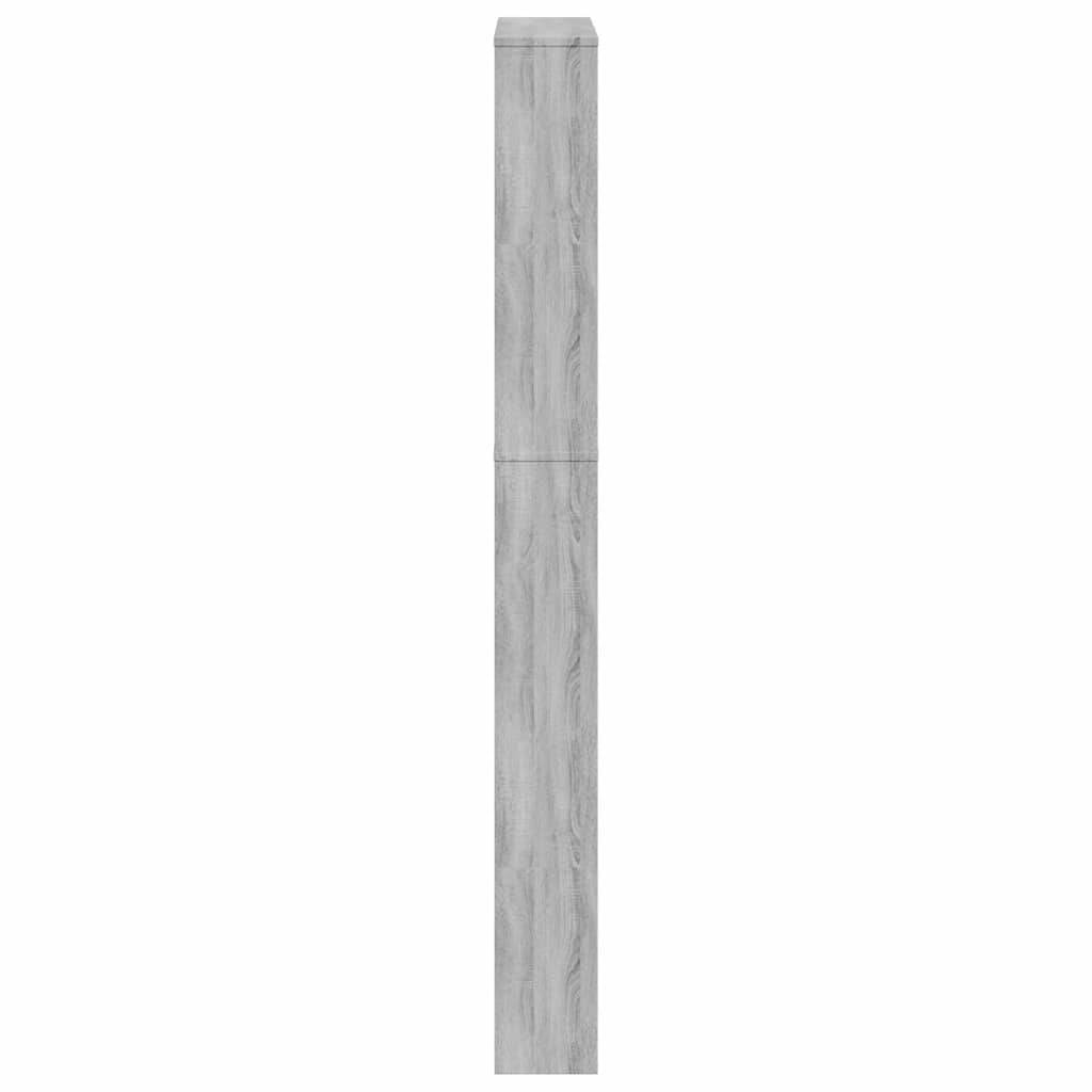 Scarpiera con Specchio a 5 Livelli Grigio Sonoma 63x17x169,5 cm