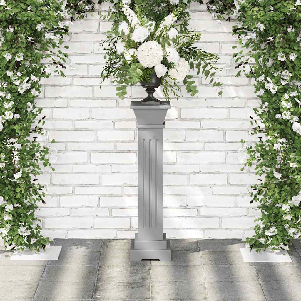 Piedistallo per Piante Quadrato Classico Grigio 17x17x66 cm MDF