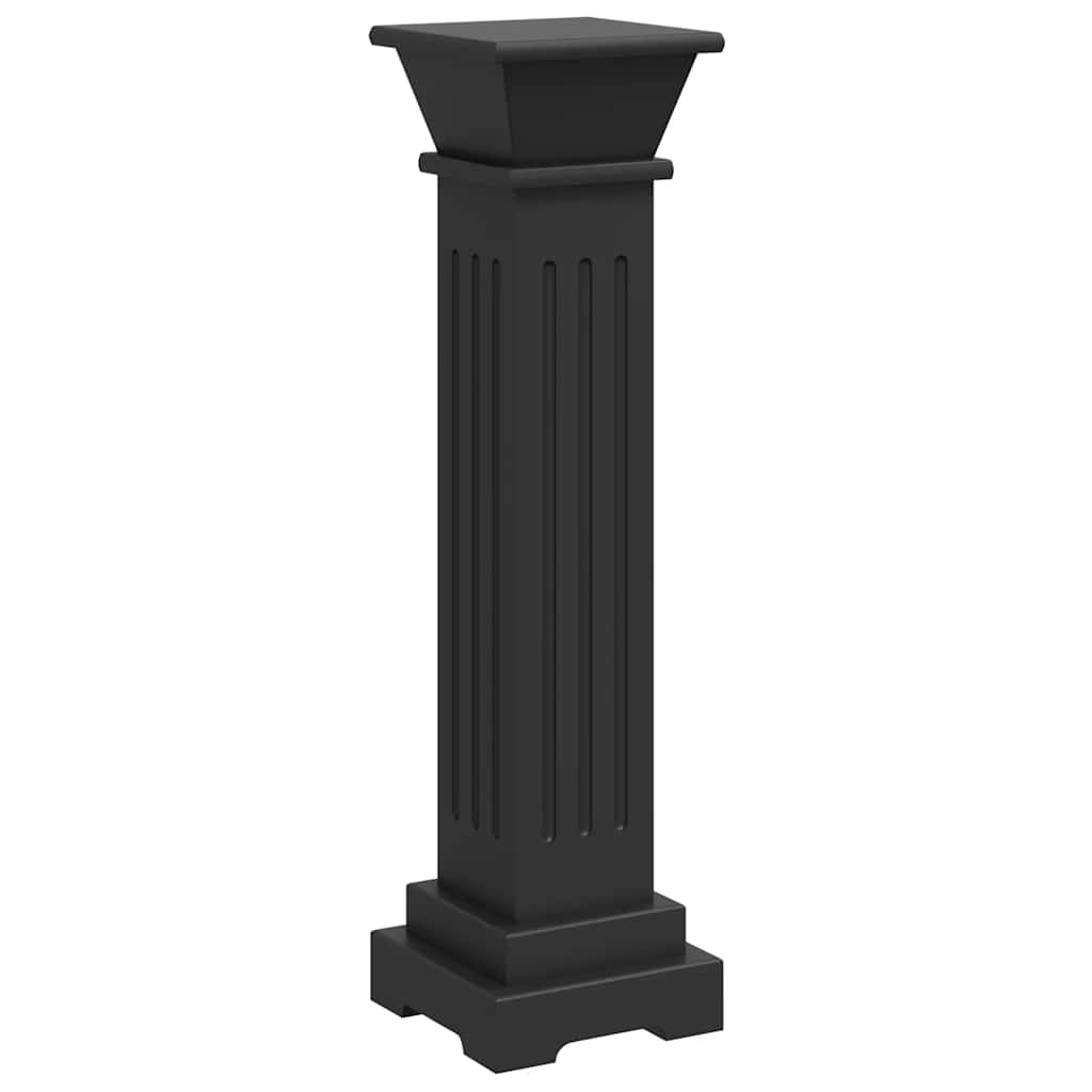 Piedistallo per Piante Quadrato Classico Nero 17x17x66 cm MDF