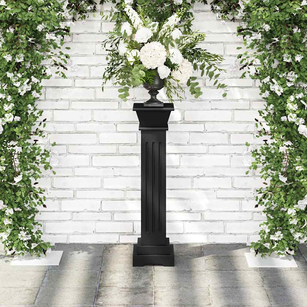 Piedistallo per Piante Quadrato Classico Nero 17x17x66 cm MDF