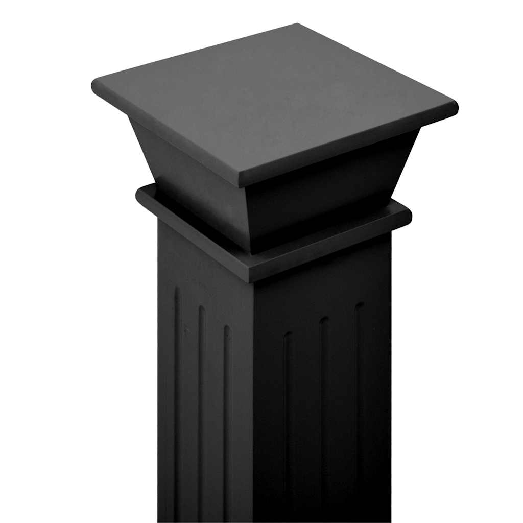 Piedistallo per Piante Quadrato Classico Nero 17x17x66 cm MDF