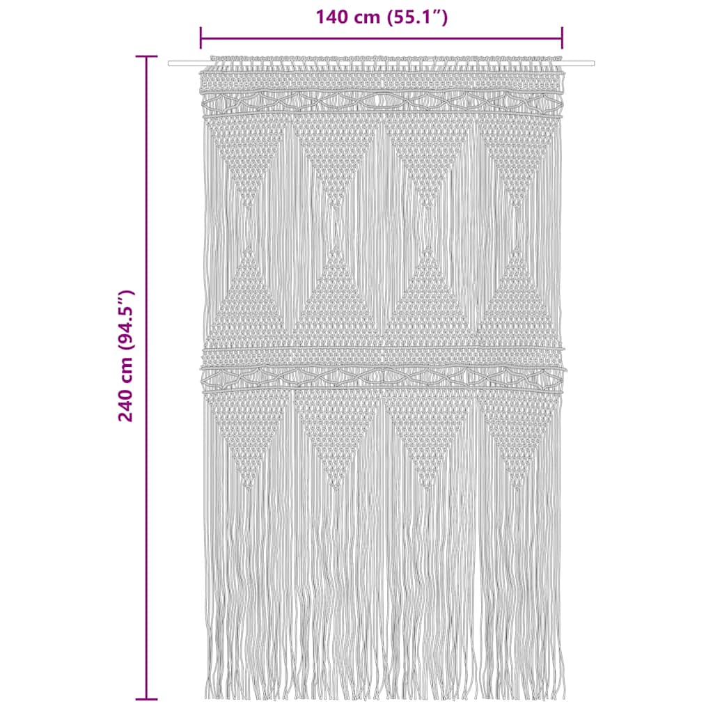 Tenda Macramè 140x240 cm in Cotone