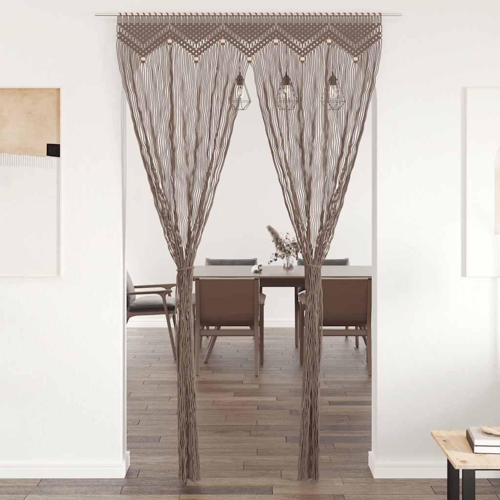 Tenda Macramè Grigio Talpa 140x240 cm in Cotone