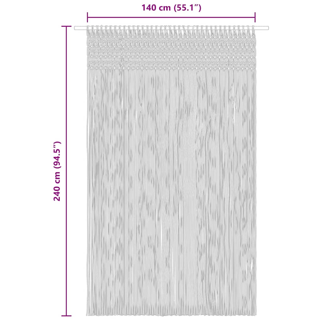 Tenda Macramè Blu 140x240 cm in Cotone