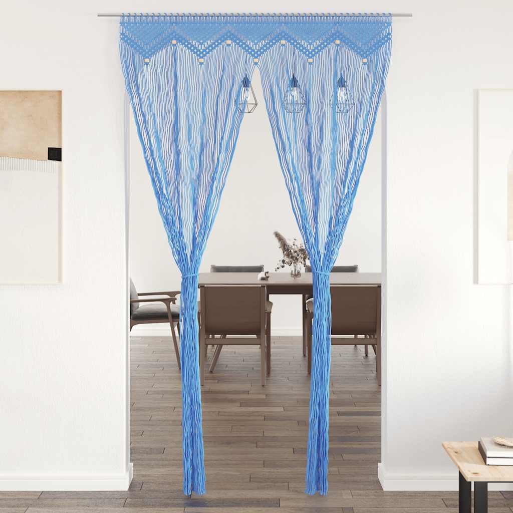 Tenda Macramè Blu 140x240 cm in Cotone