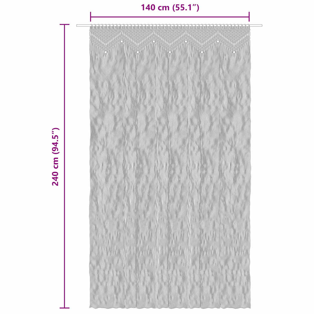 Tenda Macramè Blu 140x240 cm in Cotone