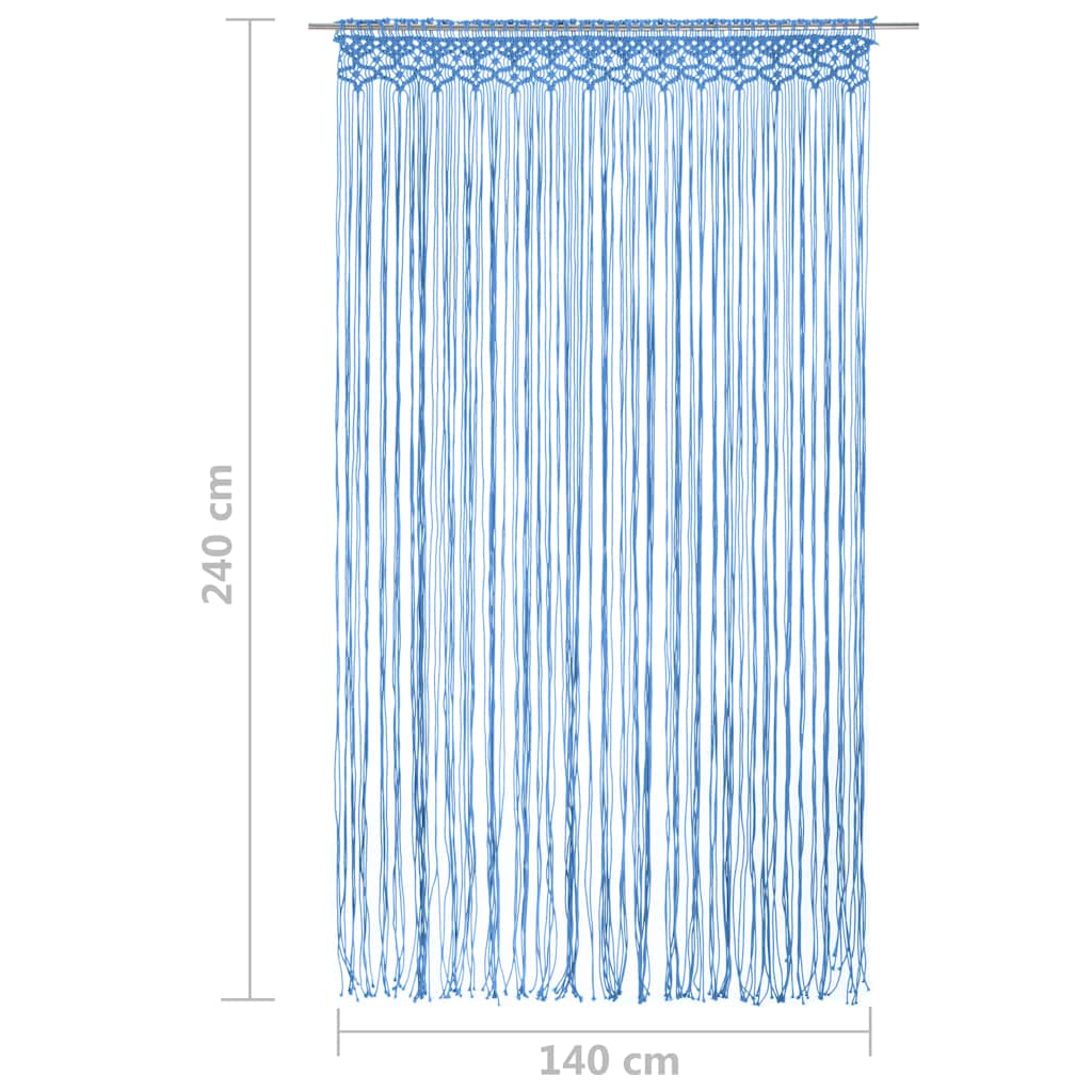 Tenda Macramè Blu 140x240 cm in Cotone