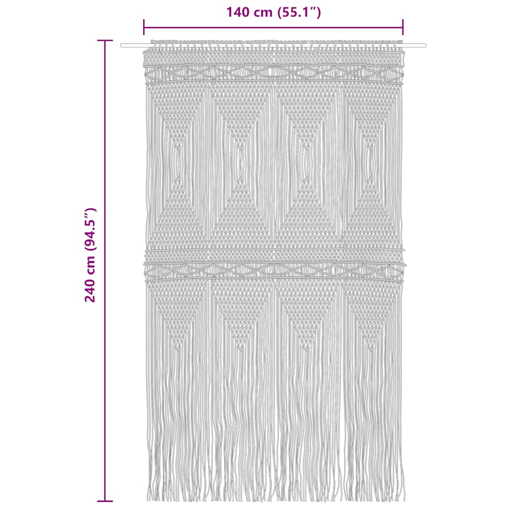 Tenda Macramè Blu 140x240 cm in Cotone