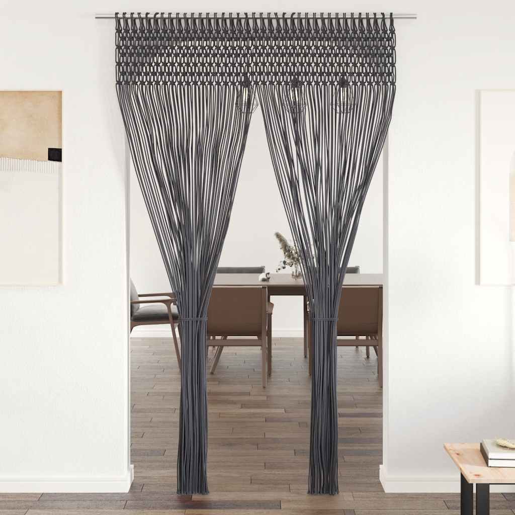Tenda Macramè Antracite 140x240 cm in Cotone