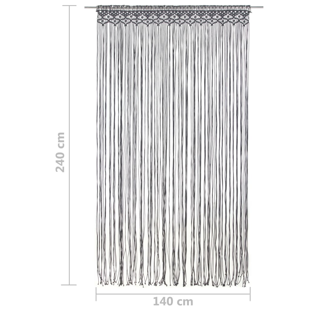 Tenda Macramè Antracite 140x240 cm in Cotone