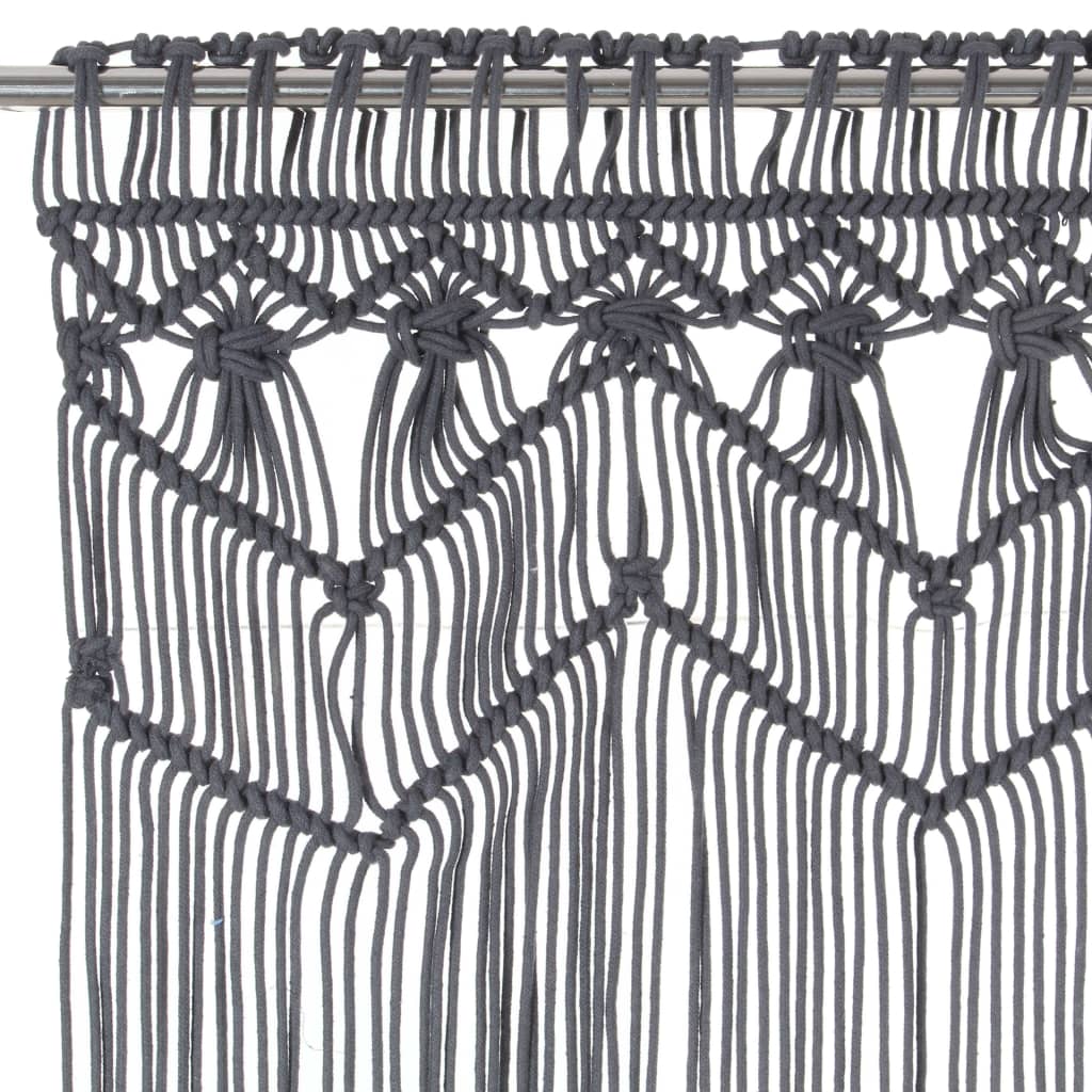 Tenda Macramè Antracite 140x240 cm in Cotone